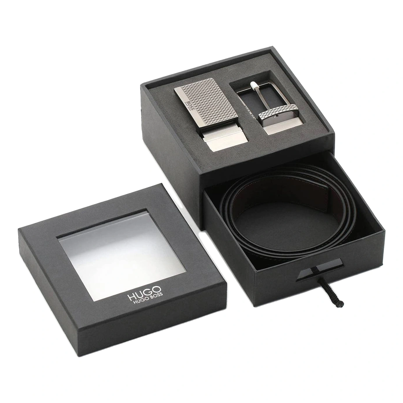 Hugo Boss Men’s Leather Belt Set  2-Interchangeable Buckles #05
