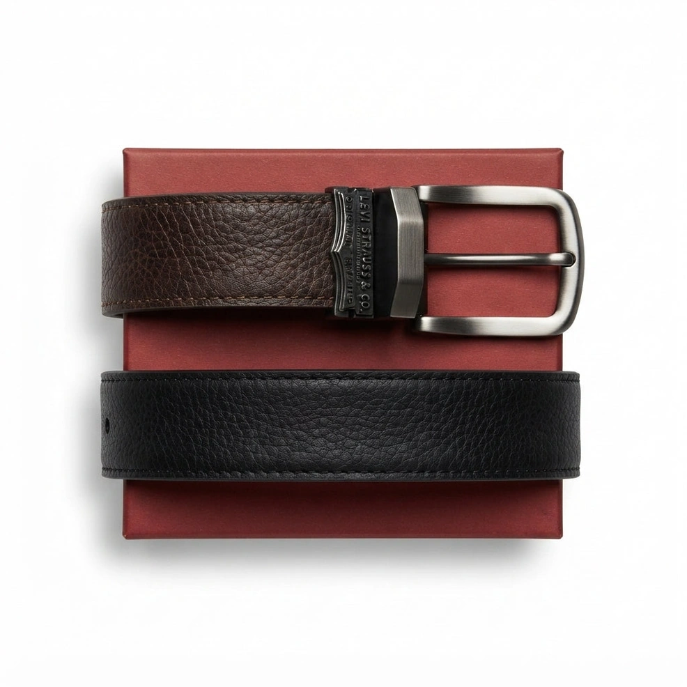 Levi's Men's Reversible Leather Belt Dual-Sided Style and Premium Quality #02