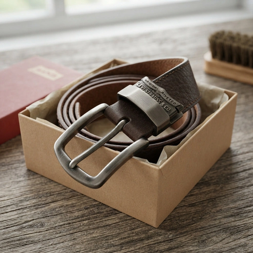 Levi's Men's Reversible Leather Belt Dual-Sided Style and Premium Quality #02