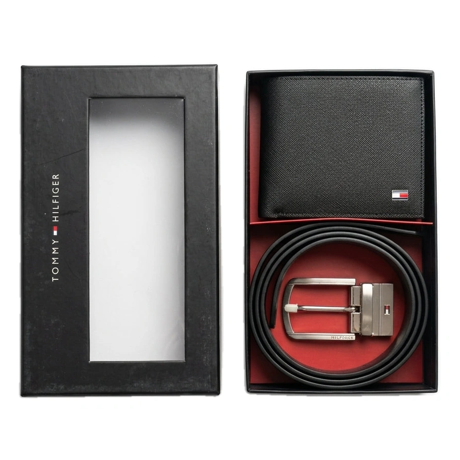 Premium Tommy Hilfiger Men’s Gift Set – Leather Wallet & Belt Kit #019