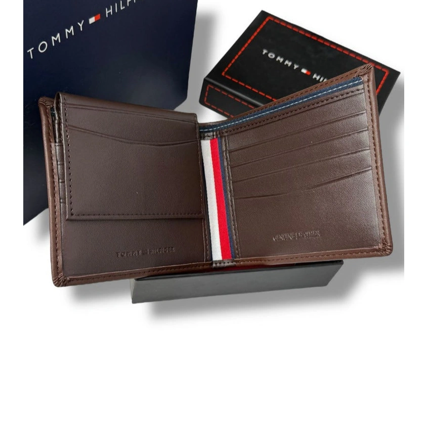 TH Brown Leather Wallet-Belt Set For Men #03