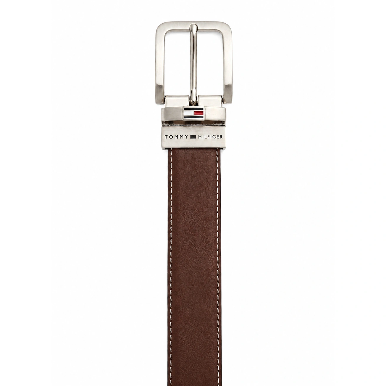 Tommy Hilfiger Men's Reversible Belt – Black & Brown Leather Belt with Silver-Tone Buckle#08