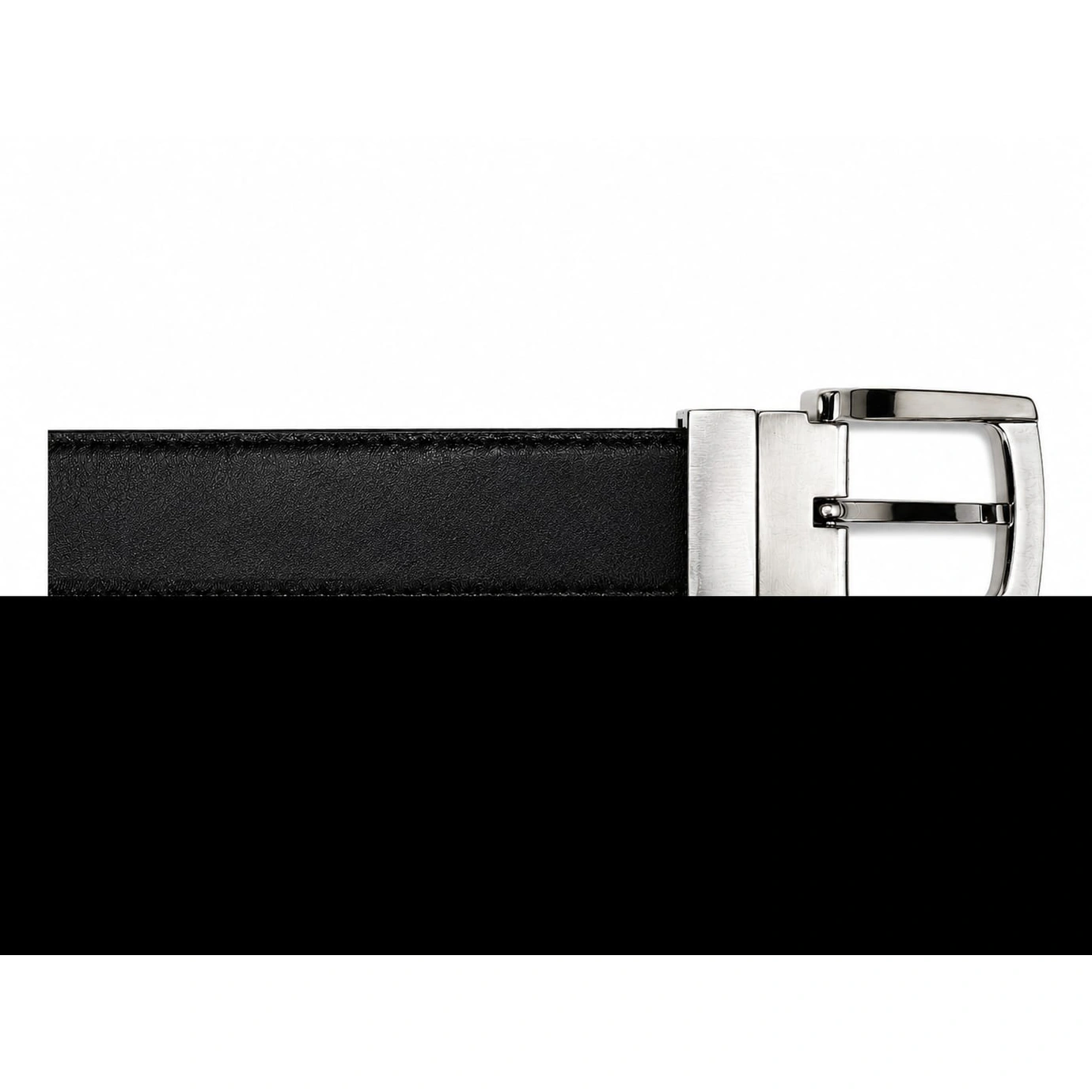 Tommy Hilfiger Men's Reversible Leather Belt – Black & Brown with Silver-Tone Buckle#07