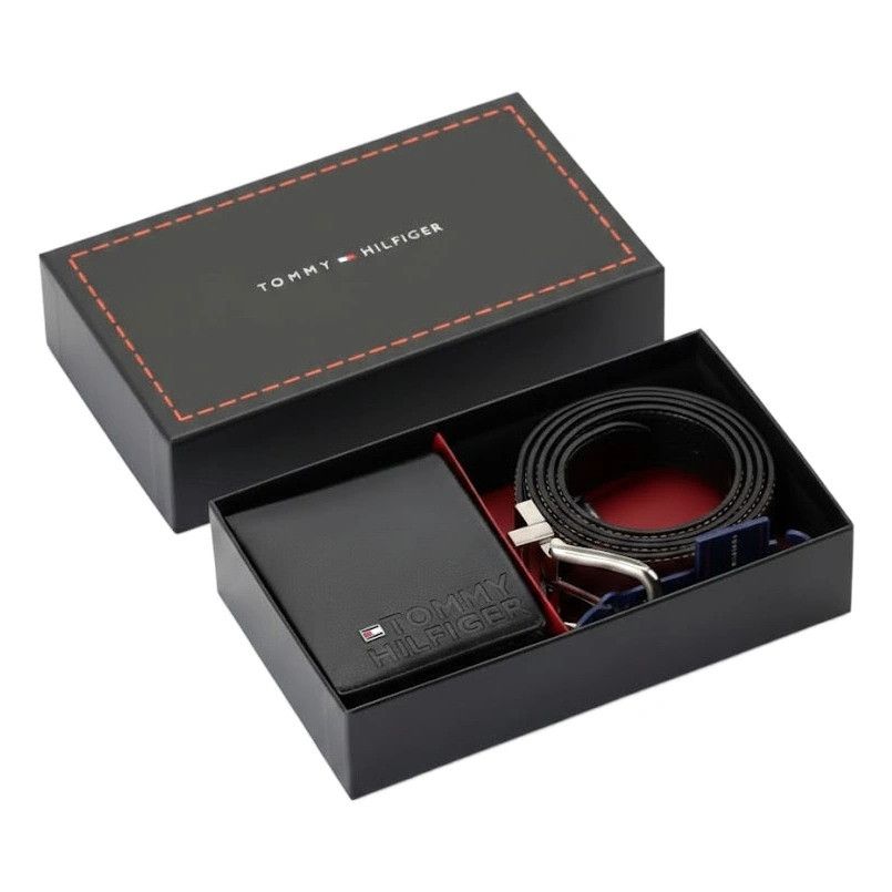 Tommy Hilfiger Men’s Leather Belt & Wallet Set  Reversible Design #2