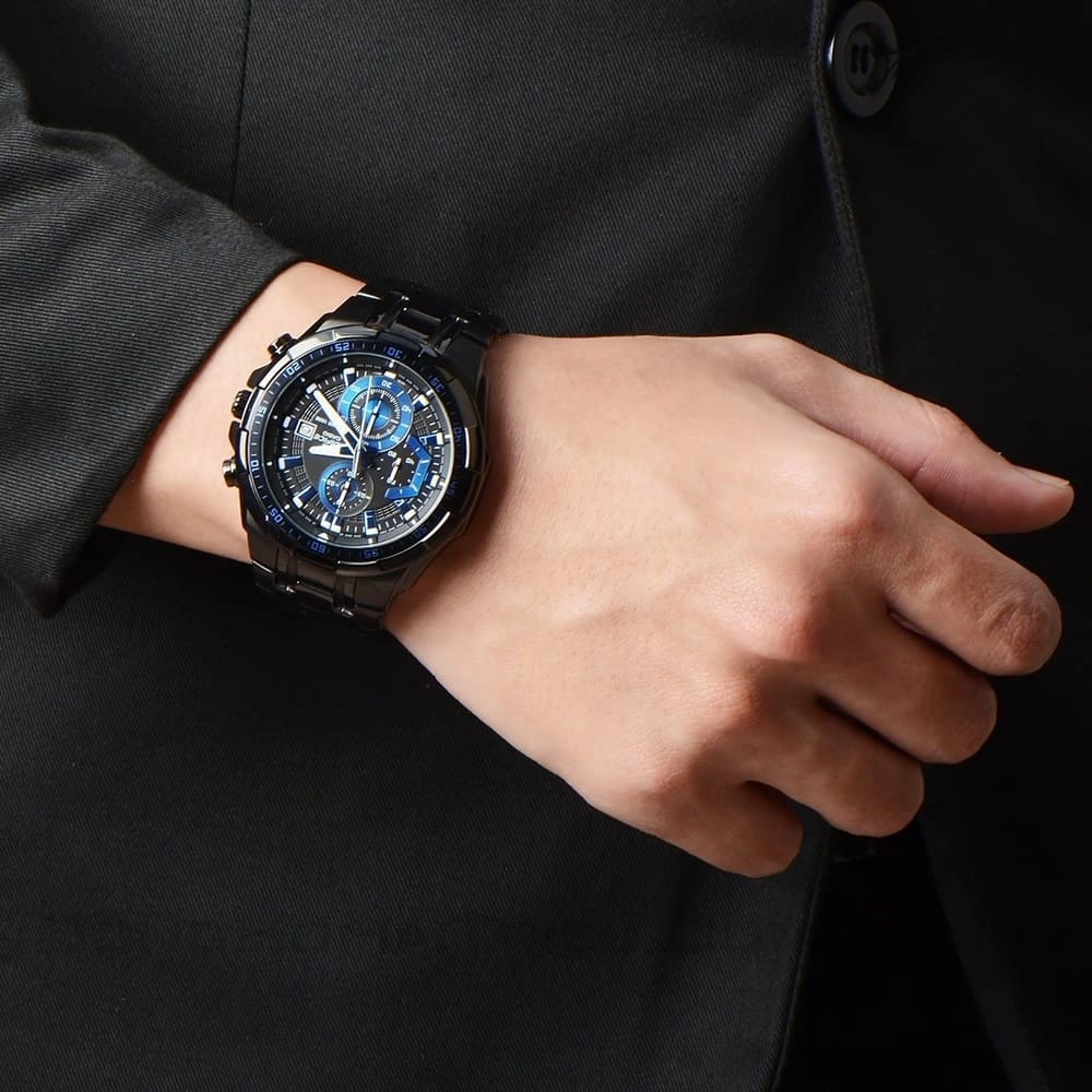 Casio Edifice Chronograph Watch for Men Black Dial with Black Stainless steel Strap EFR-539BK-1A2V (927)