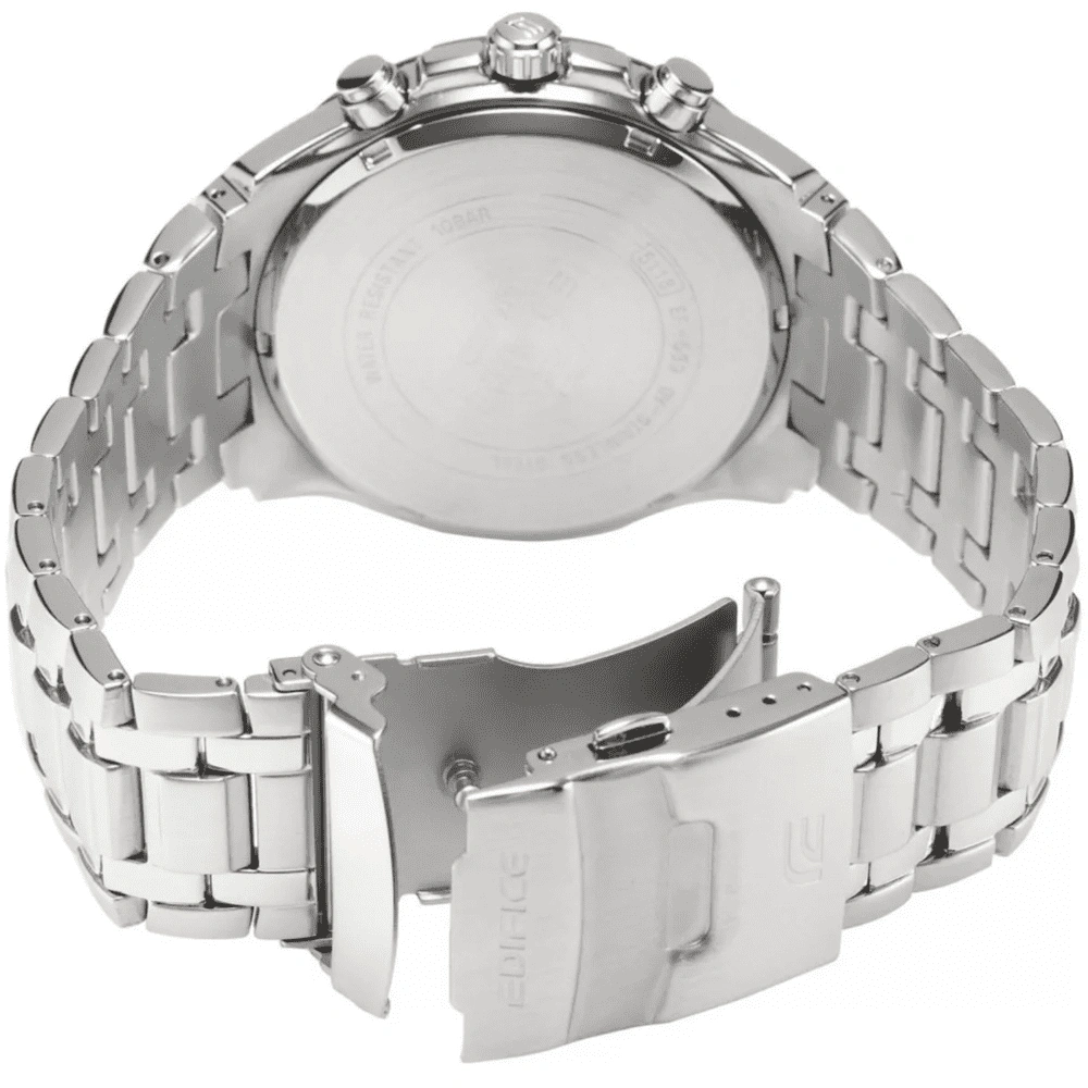 Casio Edifice Chronograph Watch for Men Black Dial with Silver Stainless steel Strap EF-539D-1A2V