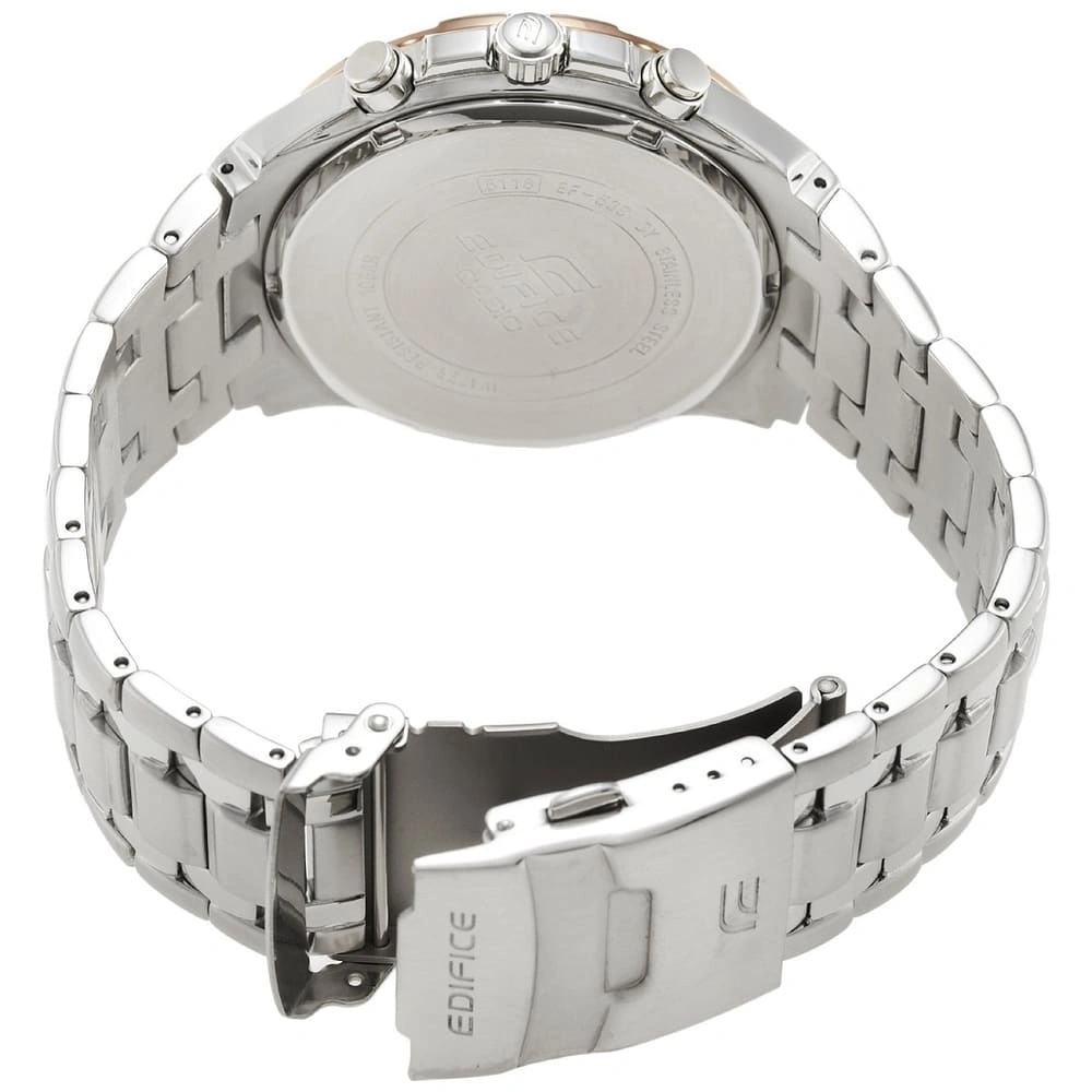 Casio Edifice Chronograph Watch for Men Black Dial with Silver Stainless steel Strap EF-539D-1A5