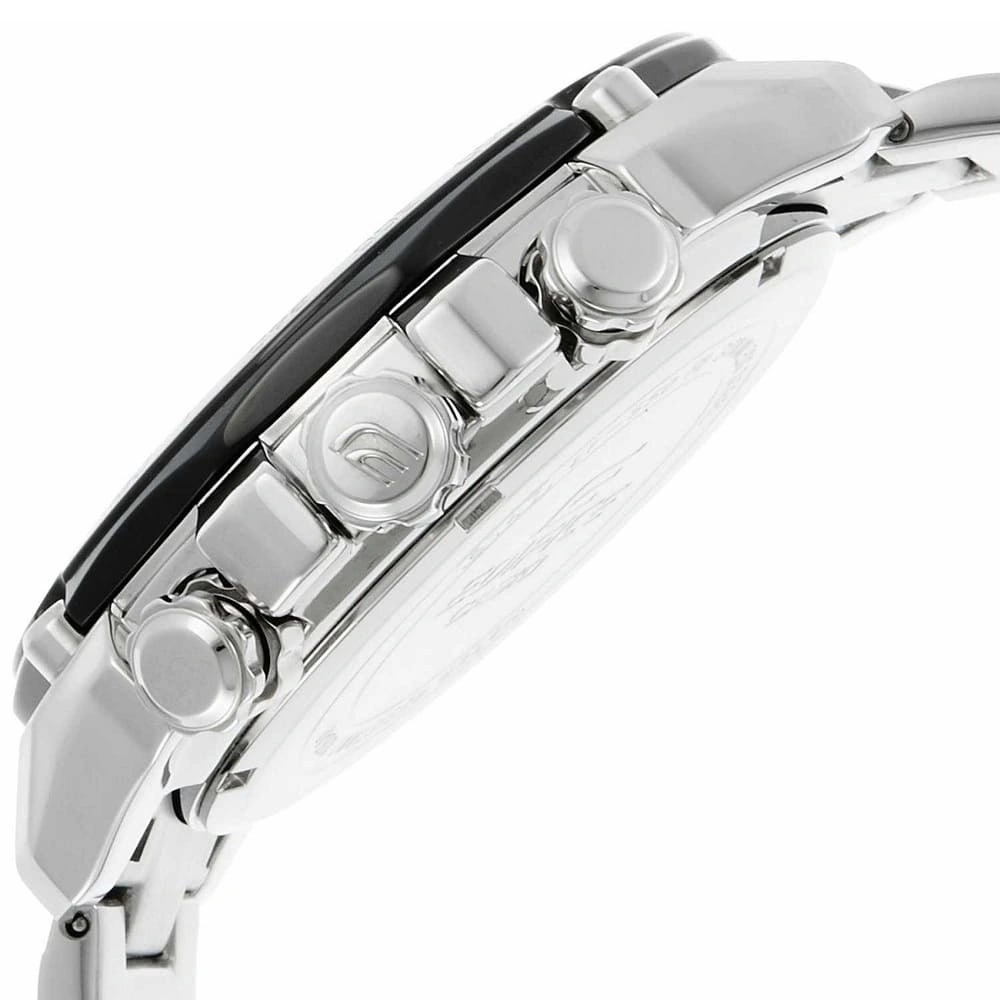Casio Edifice Chronograph Watch for Men Black Dial with Silver Stainless steel Strap EF-550D-1AV