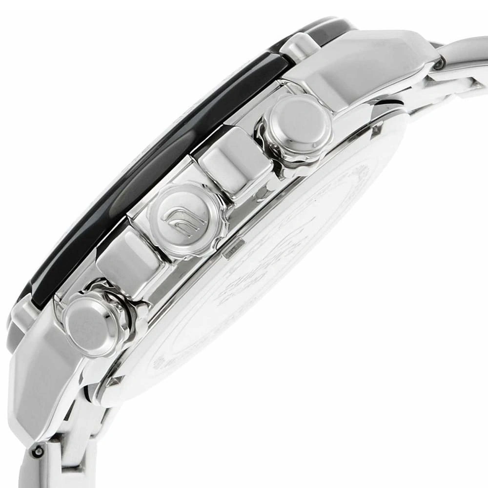 Casio Edifice Chronograph Watch for Men Black Dial with Silver Stainless steel Strap EF-550RBSP-1AV