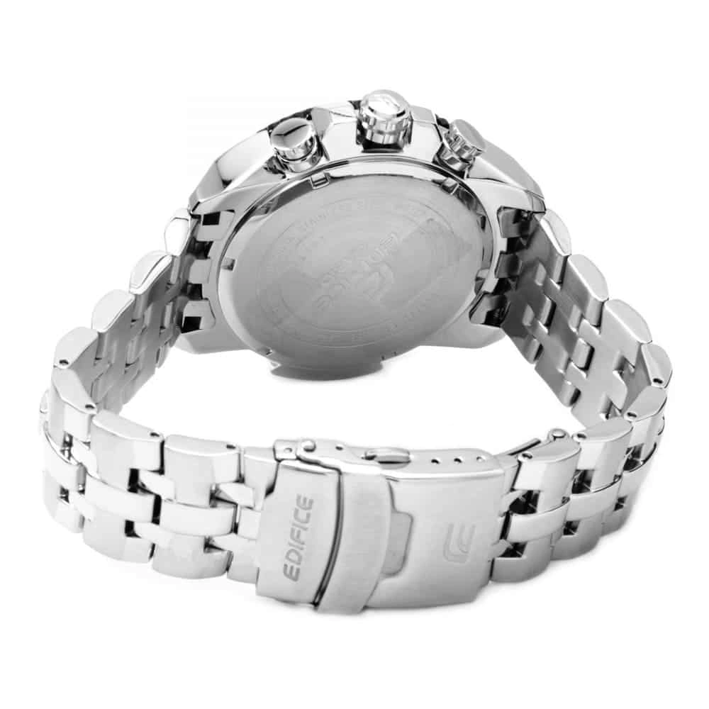 Casio Edifice Chronograph Watch for Men Black Dial with Silver Stainless steel Strap EF-558D-1AV