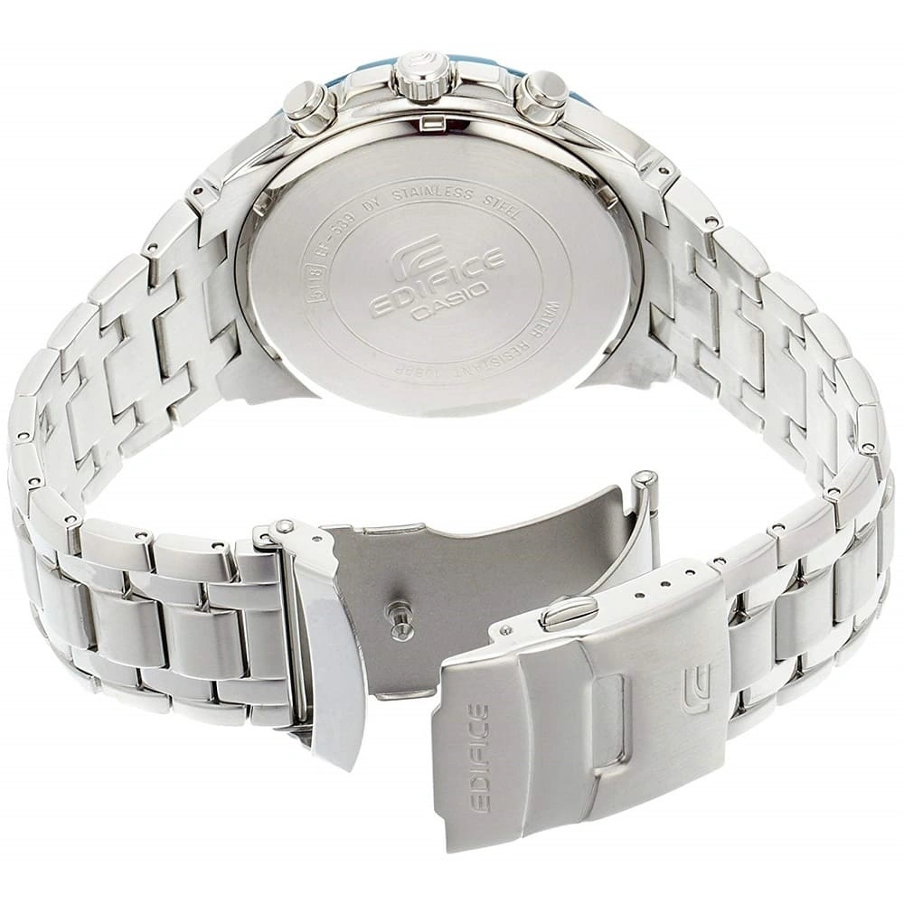 Casio Edifice Chronograph Watch for Men Black Dial with Silver Stainless steel Strap EFR-539D-1A2VUEF (928)