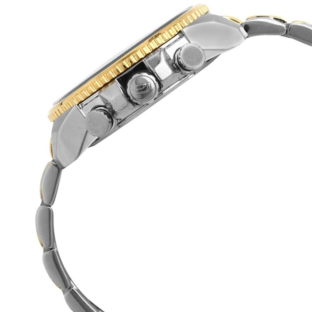 Casio Edifice Chronograph Watch for Men Black Dial with Two tone Silver and Gold Stainless steel Strap EFR-534BKG-1AV