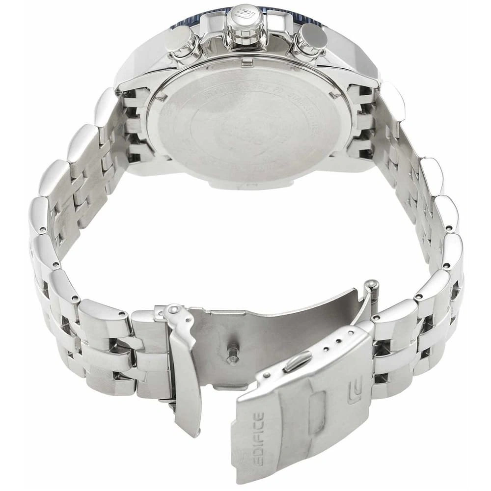 Casio Edifice Chronograph Watch for Men Blue Dial with Silver Stainless steel Strap EF-558D-2AV