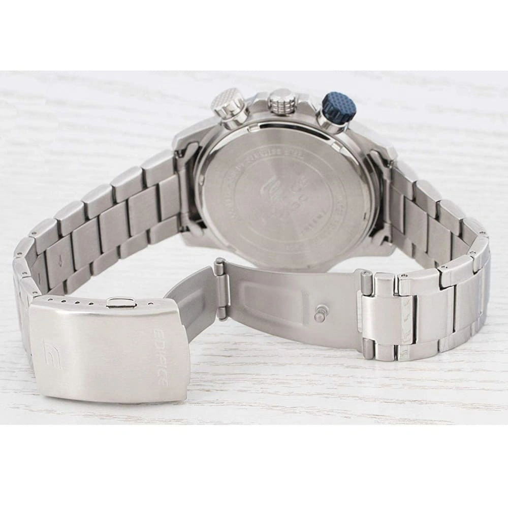 Casio Edifice Chronograph Watch for Men Blue Dial with Silver Stainless steel Strap EFR-558D-2AV (955)