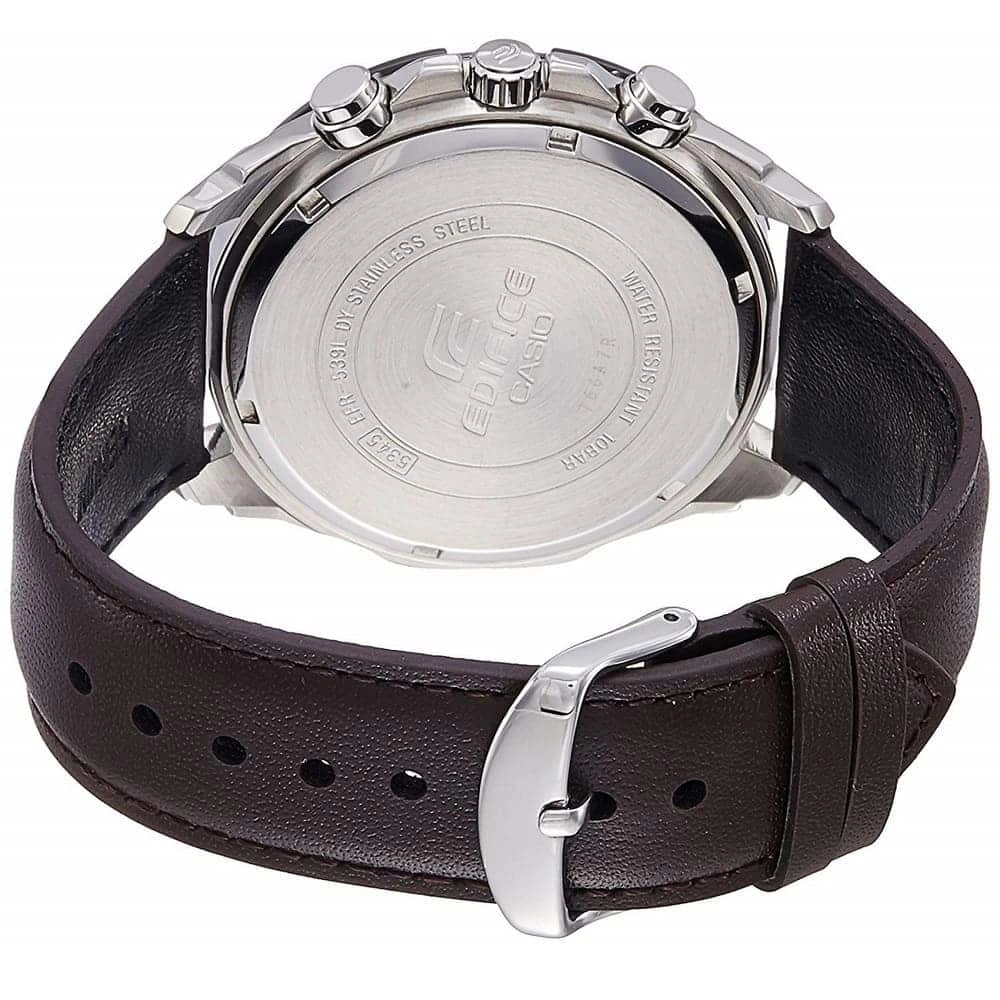 Casio Edifice Chronograph Watch for Men Brown Dial with Brown Leather Strap EFR-539L-5AV (934)