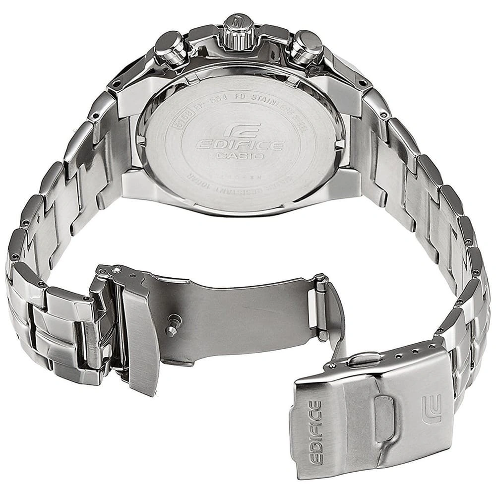 Casio Edifice Chronograph Watch for Men White Dial with Silver Stainless steel Strap EF-550D-7AV