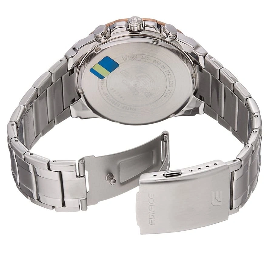 Casio Edifice Chronograph Watch for Men White Dial with Silver Stainless steel Strap EFR-550D-7AV (943)
