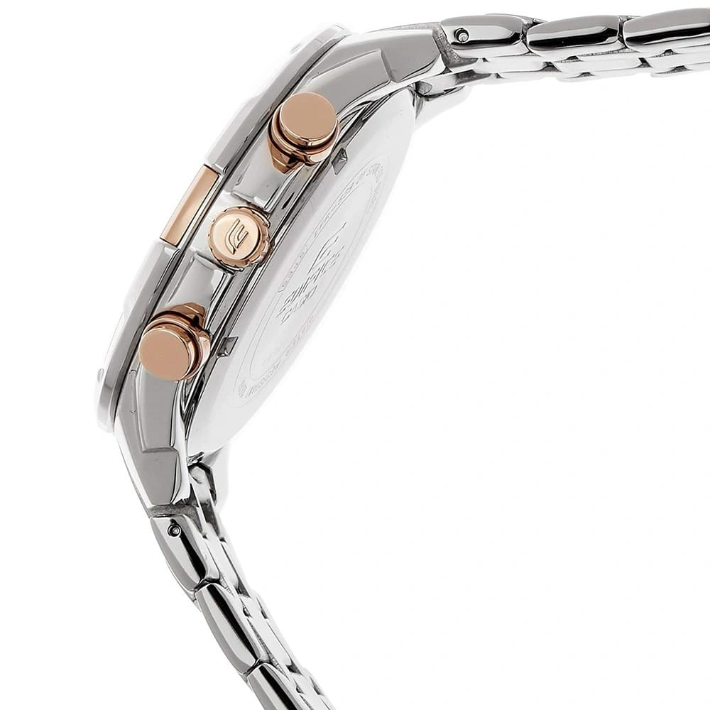 Casio Edifice Watch for Men White Dial with Two tone Silver and Rose Gold Stainless steel Strap EFR-539SG-7A5V (938)