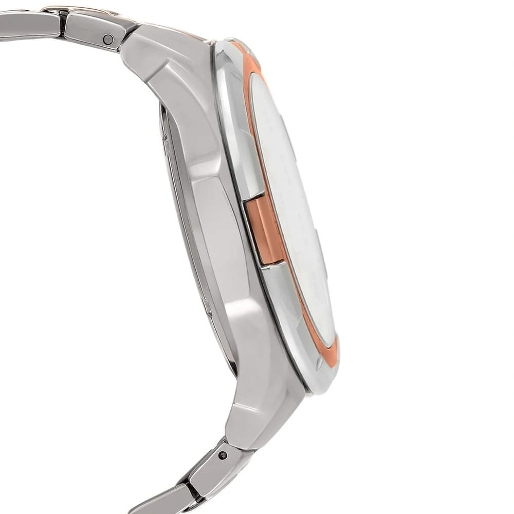 Casio Edifice Watch for Men White Dial with Two tone Silver and Rose Gold Stainless steel Strap EFR-539SG-7A5V (938)