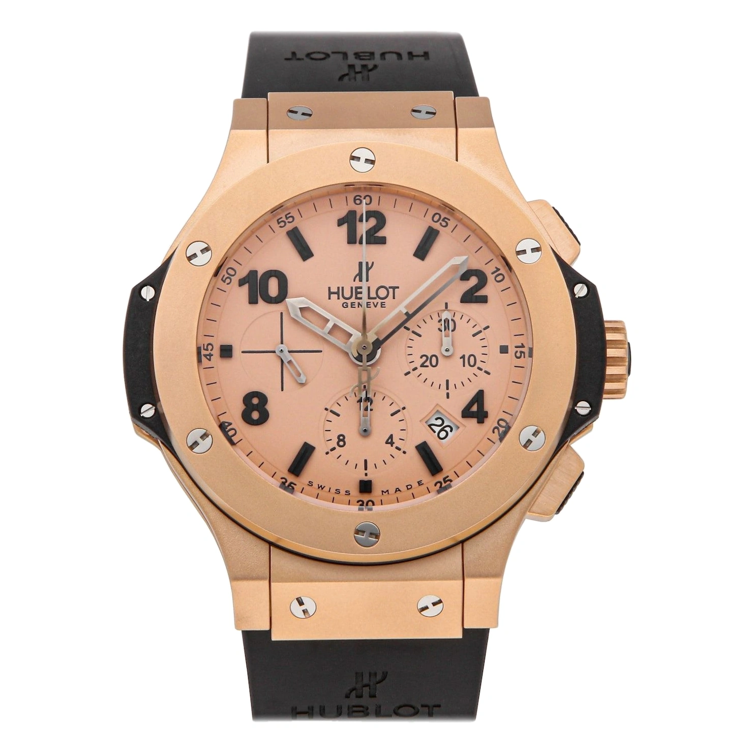 Hublot Watch For Men - Big Bang, King Gold, Black Rubber Strap