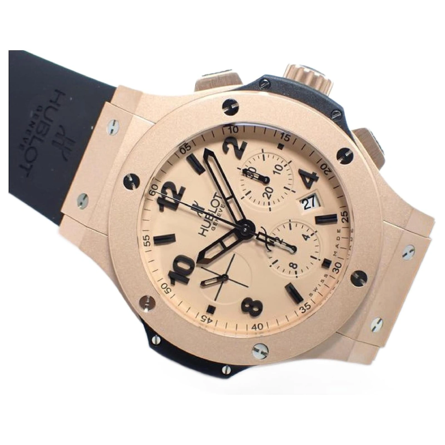 Hublot Watch For Men - Big Bang, King Gold, Black Rubber Strap