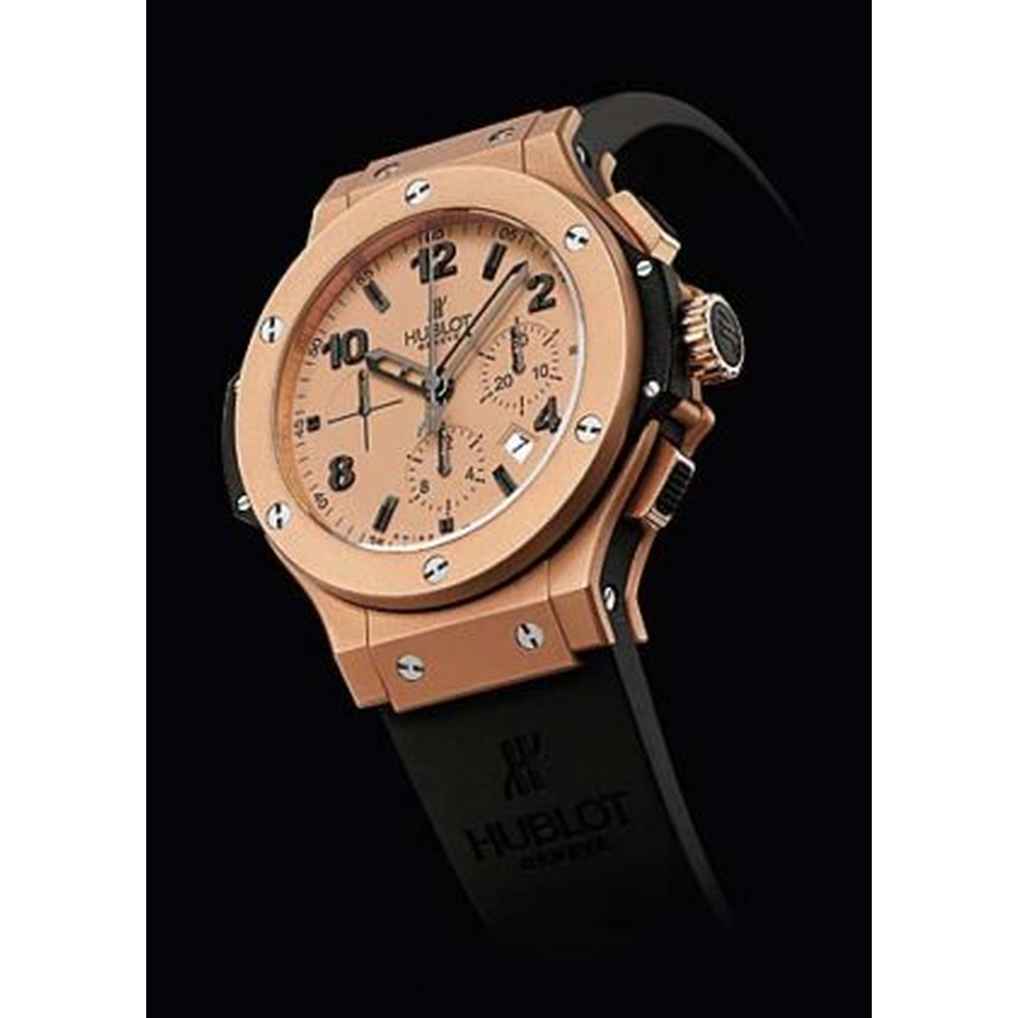 Hublot Watch For Men - Big Bang, King Gold, Black Rubber Strap