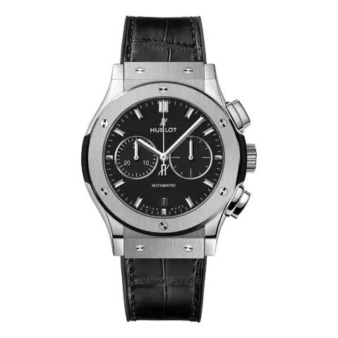 Hublot Watch For Men - Classic Fusion Chronograph Titanium, 42 mm, Leather-Rubber Strap (541.NX.1171.LR)