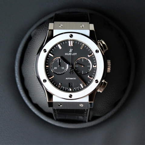 Hublot Watch For Men - Classic Fusion Chronograph Titanium, 42 mm, Leather-Rubber Strap (541.NX.1171.LR)