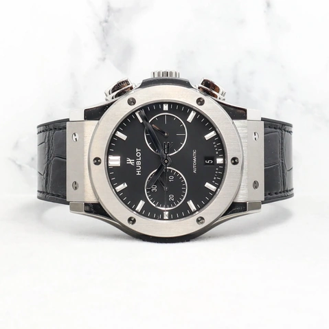 Hublot Watch For Men - Classic Fusion Chronograph Titanium, 42 mm, Leather-Rubber Strap (541.NX.1171.LR)
