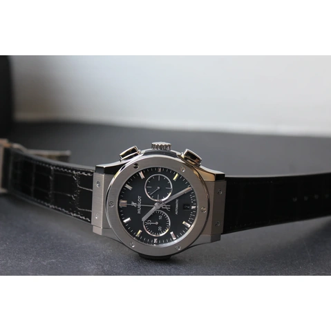 Hublot Watch For Men - Classic Fusion Chronograph Titanium, 42 mm, Leather-Rubber Strap (541.NX.1171.LR)