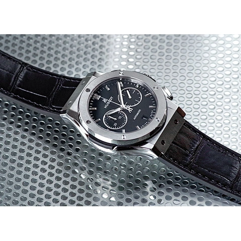Hublot Watch For Men - Classic Fusion Chronograph Titanium, 42 mm, Leather-Rubber Strap (541.NX.1171.LR)