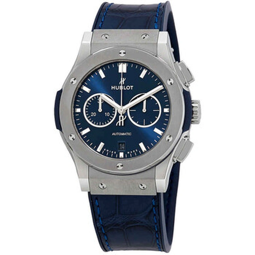 Hublot Watch For Men - Classic Fusion Chronograph Titanium, 42 mm, Leather-Rubber Strap (541.NX.7170.LR)