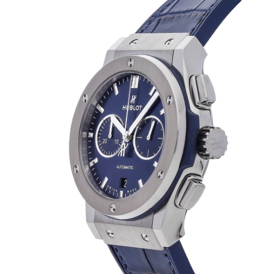 Hublot Watch For Men - Classic Fusion Chronograph Titanium, 42 mm, Leather-Rubber Strap (541.NX.7170.LR)