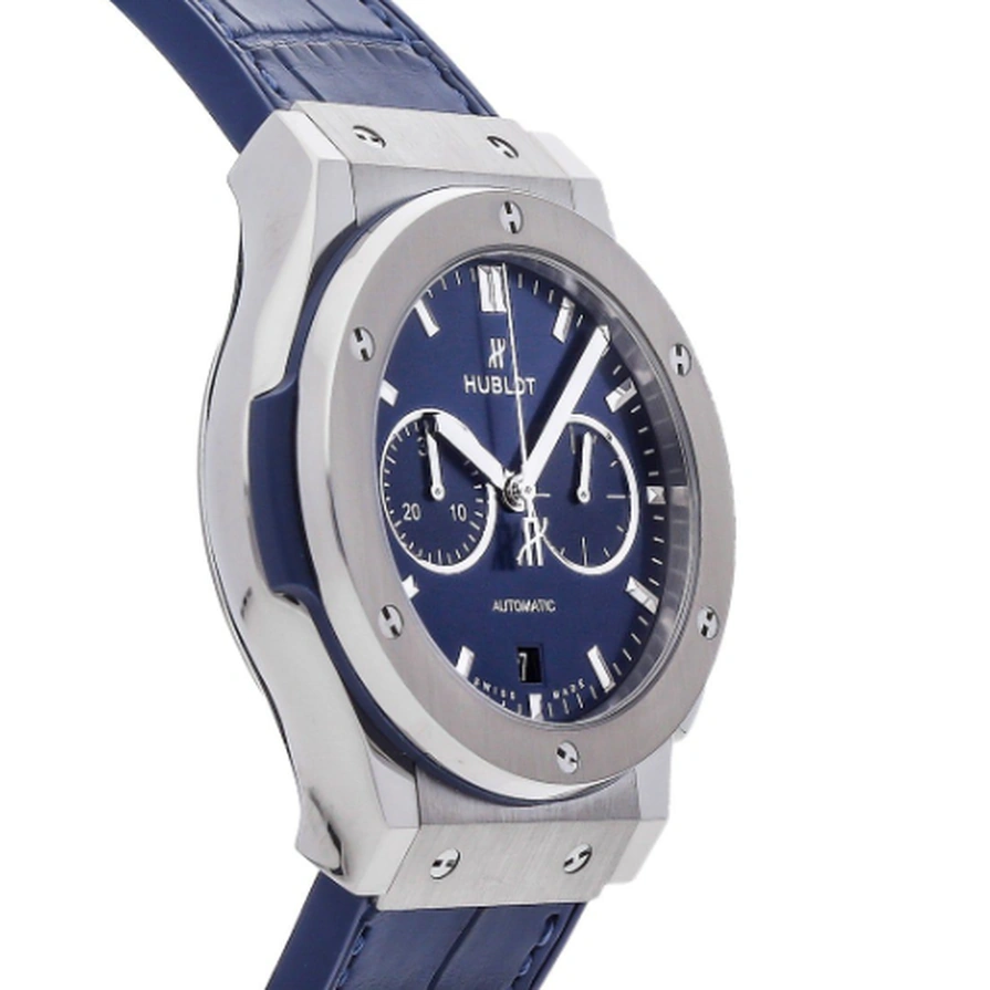 Hublot Watch For Men - Classic Fusion Chronograph Titanium, 42 mm, Leather-Rubber Strap (541.NX.7170.LR)