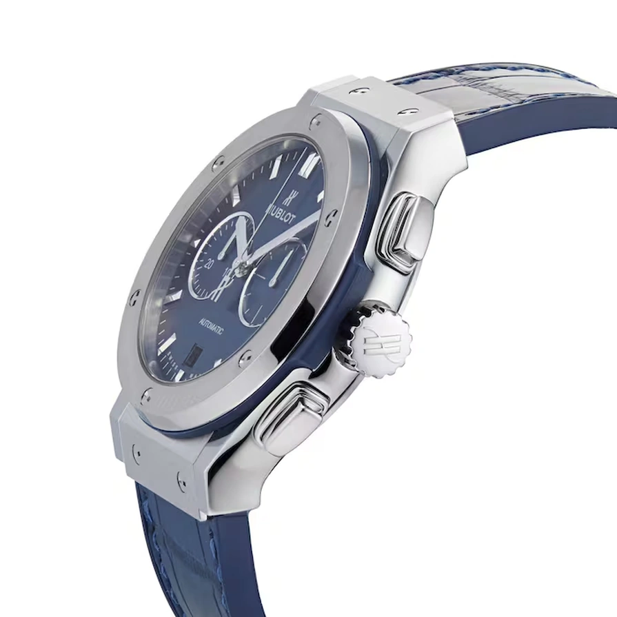 Hublot Watch For Men - Classic Fusion Chronograph Titanium, 42 mm, Leather-Rubber Strap (541.NX.7170.LR)