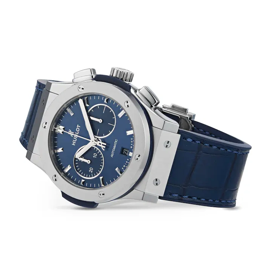 Hublot Watch For Men - Classic Fusion Chronograph Titanium, 42 mm, Leather-Rubber Strap (541.NX.7170.LR)