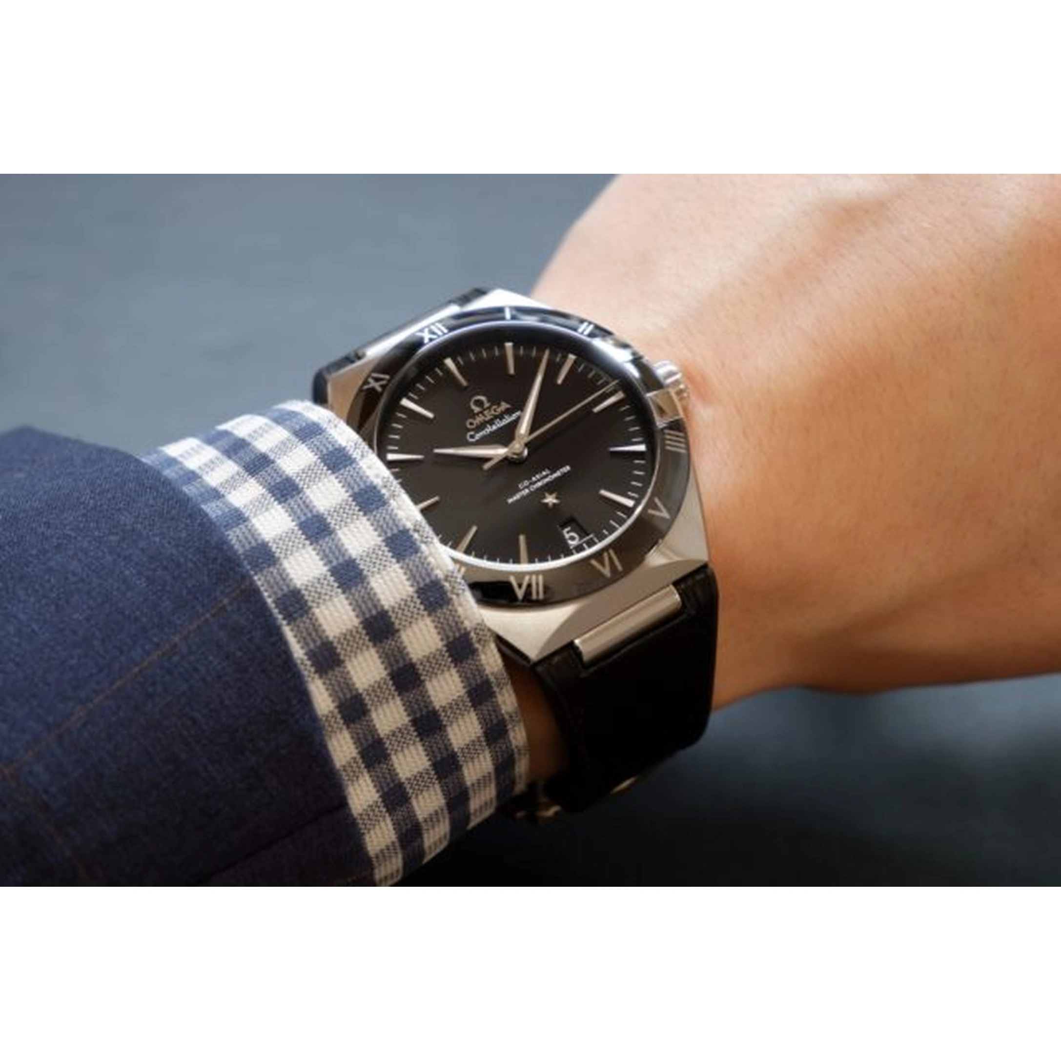Omega Watch For Men - Constellation 41 mm, Steel on Leather Strap - Ref. 131.33.41.21.01.001
