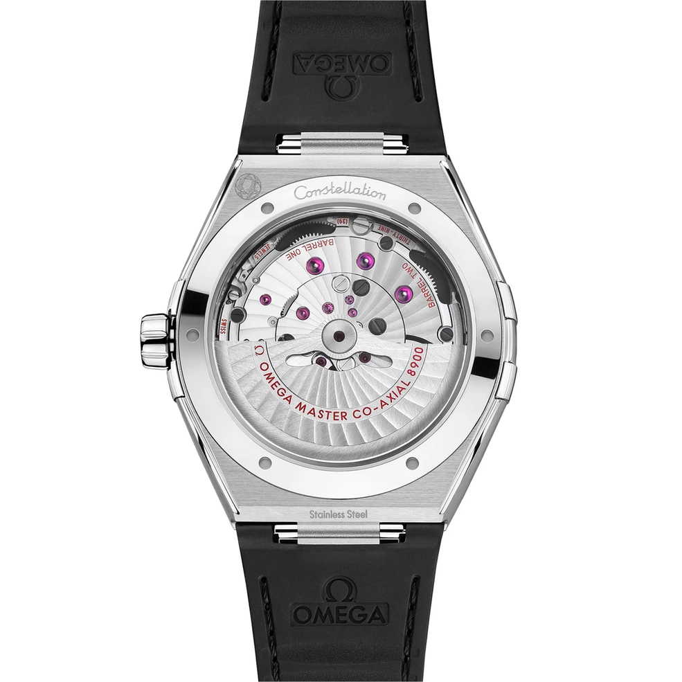 Omega Watch For Men - Constellation Co-Axial Master Chronometer, 41 mm, Steel on Black Leather, White Dial