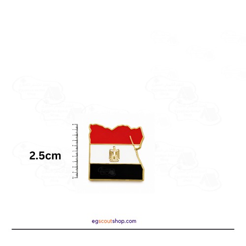 دبوس علم مصر معدني 2.5 سم بتصميم خريطة مصر وألوان العلم المصري