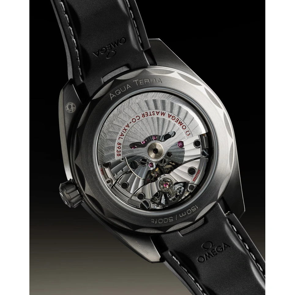 Omega Watch For Men - Seamaster Aqua Terra 150M Worldtimer, Steel on Black Rubber Strap, Black Dial