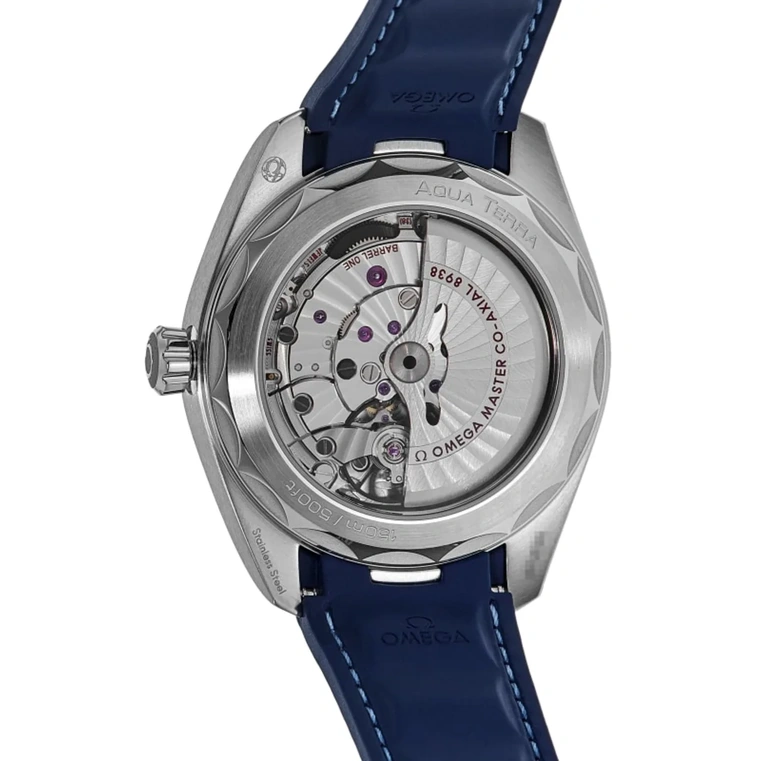 Omega Watch For Men - Seamaster Aqua Terra 150M Worldtimer, Steel on Rubber Strap, Blue Dial - Ref. 220.12.43.22.03.001