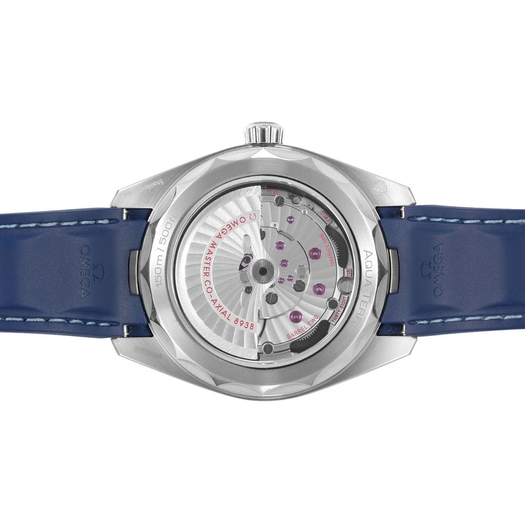 Omega Watch For Men - Seamaster Aqua Terra 150M Worldtimer, Steel on Rubber Strap, Blue Dial - Ref. 220.12.43.22.03.001