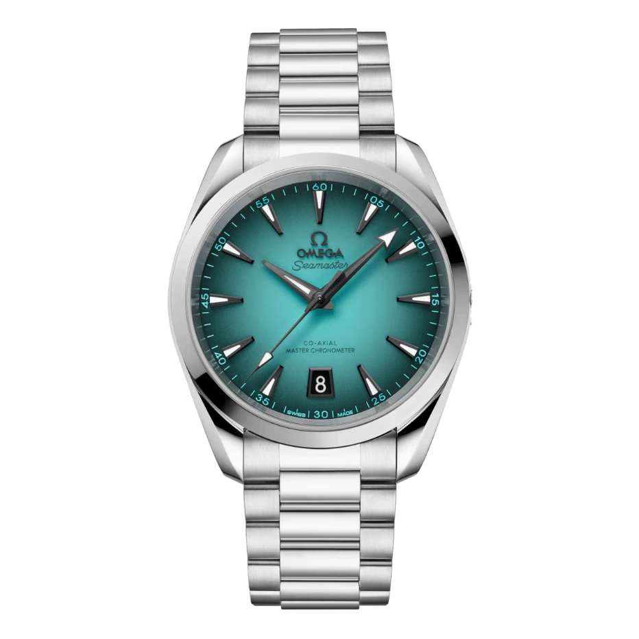 Omega Watch For Men - Seamaster Aqua Terra 150M, Steel on Steel, Turquoise Gradient Dial