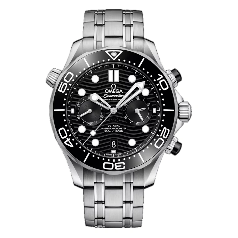 Omega Watch For Men - Seamaster Diver 300M Chronograph, 44 mm, Black Dial - Ref. 210.30.44.51.01.001