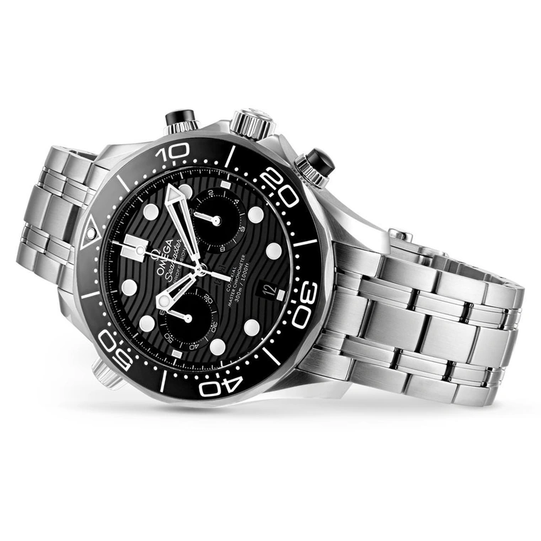 Omega Watch For Men - Seamaster Diver 300M Chronograph, 44 mm, Black Dial - Ref. 210.30.44.51.01.001