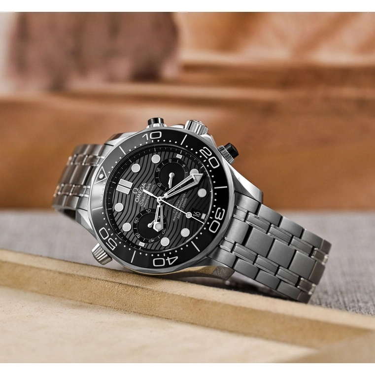 Omega Watch For Men - Seamaster Diver 300M Chronograph, 44 mm, Black Dial - Ref. 210.30.44.51.01.001