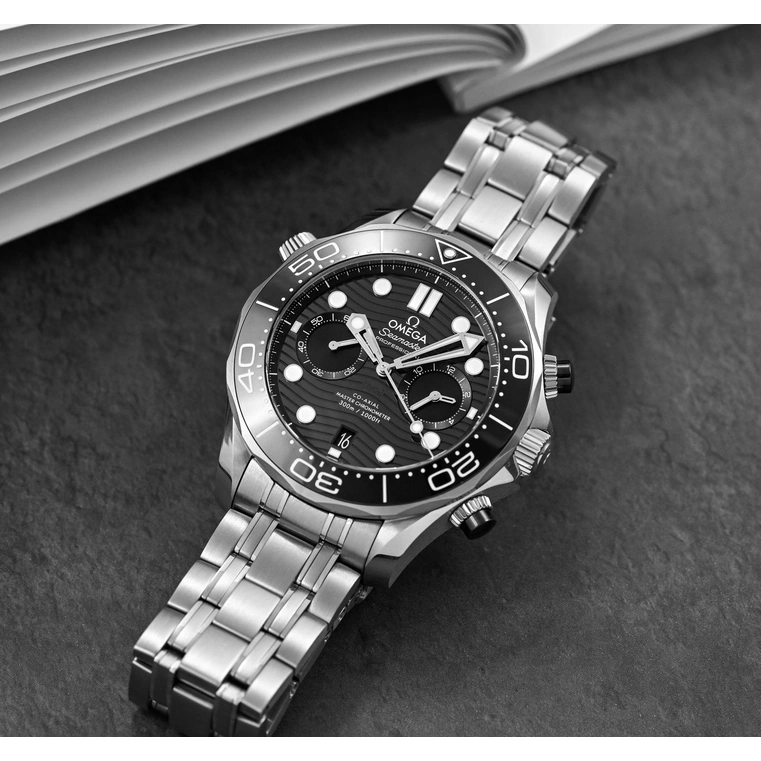 Omega Watch For Men - Seamaster Diver 300M Chronograph, 44 mm, Black Dial - Ref. 210.30.44.51.01.001