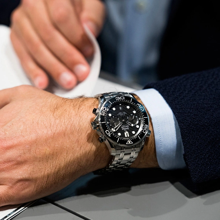 Omega Watch For Men - Seamaster Diver 300M Chronograph, 44 mm, Black Dial - Ref. 210.30.44.51.01.001