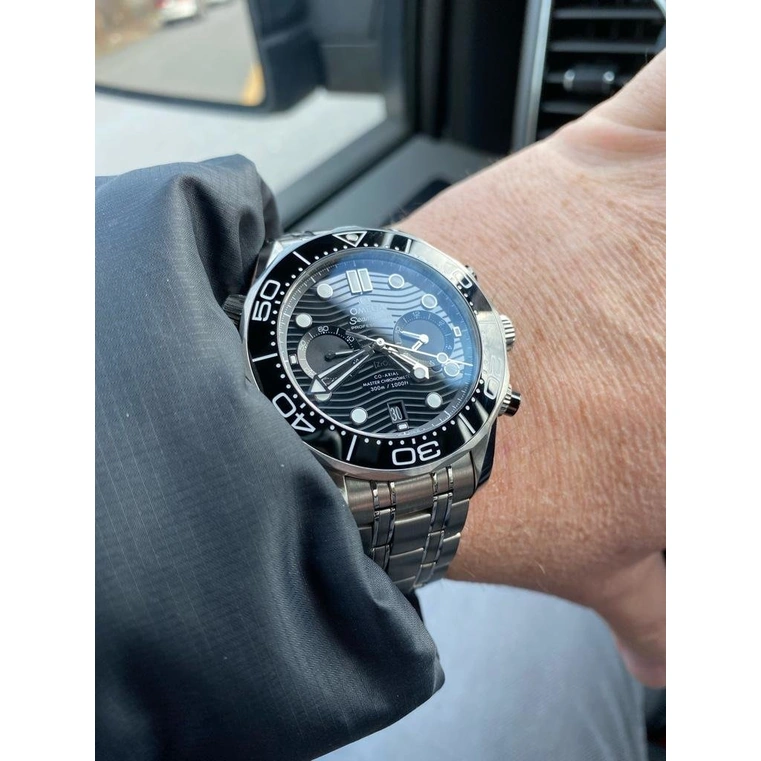 Omega Watch For Men - Seamaster Diver 300M Chronograph, 44 mm, Black Dial - Ref. 210.30.44.51.01.001