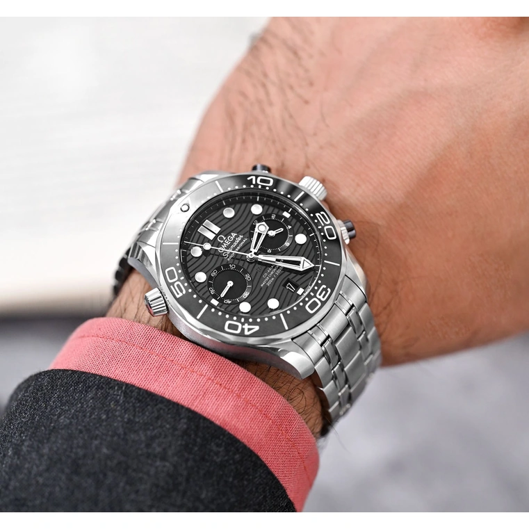 Omega Watch For Men - Seamaster Diver 300M Chronograph, 44 mm, Black Dial - Ref. 210.30.44.51.01.001